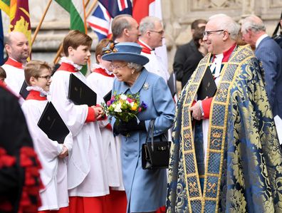 Queen Elizabeth leaves Westminster Abbey following Commonwealth Day service in 2020.