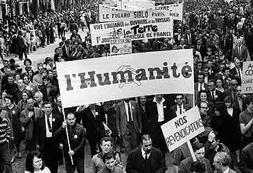 Who was president of France during the May 1968 protests?