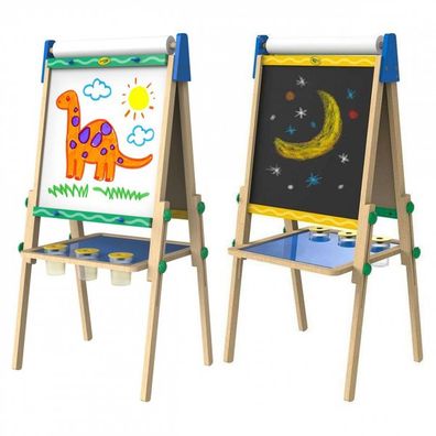 Crayola Kids Dual Sided Art Easel Wooden Dry Erase Board and Chalkboard