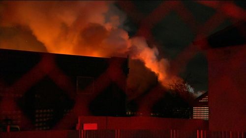 Firefighters contained a fierce house fire in an Adelaide suburb in the early hours of this morning. Picture: 9NEWS.