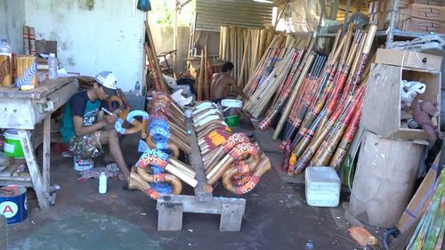 60 Minutes has gone undercover in the back blocks of Bali, the unlikely epicentre of the booming production line of fake Aboriginal artefacts. Picture: 60 Minutes