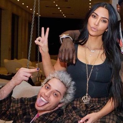 Rapper Flavor Flav with Pete Davidson, Kim Kardashian and Kylie Jenner.