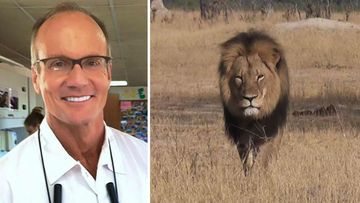 US dentist Walter Palmer (left) and Cecil the lion (right).