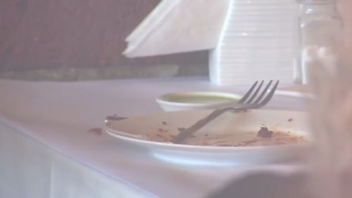 The place where Mr Siddiqi was eating was left untouched after the alleged murder. (9NEWS)