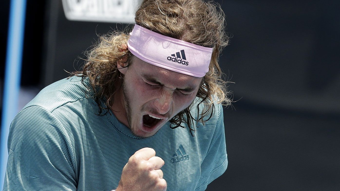 Greek star Stefano Tsitsipas obliterates racquet in advancing to the third round