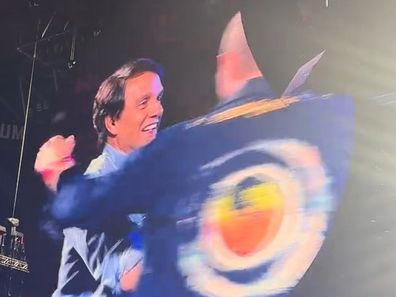 Ralph Macchio makes surprise appearance on stage in Melbourne at Coldplay concert