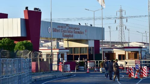 Silivri Prison's main entrance gate where a man arrested on suspicion of spying for the United Arab Emirates in Turkey allegedly died by suicide.