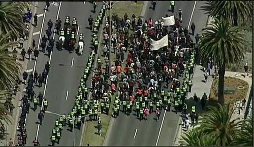 St Kilda Beach Melbourne political protests
