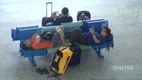 Airport seating isn't renowned for its comfort. (9NEWS)