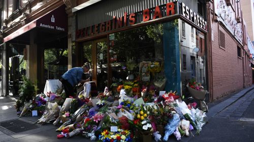 Tributes continue to pour in for Mr Malaspina outside Pellegrini's Espresso Bar.