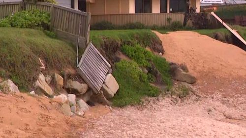 Collaroy Beach Sydney Northern Beaches NSW floods sea foam