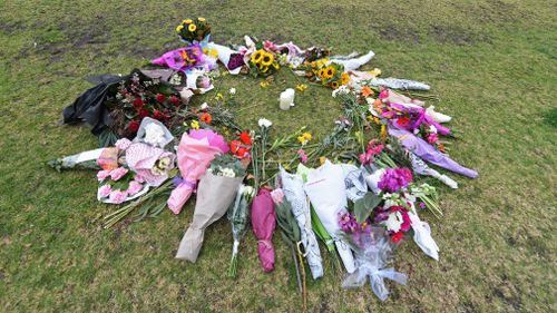 Floral tributes to Ms Dixon have steadily grown since Wednesday morning. Picture: AAP