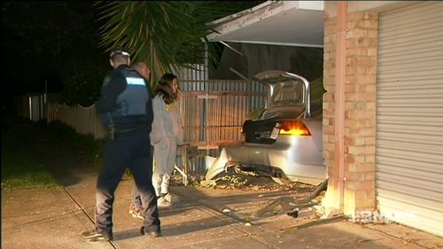 Police attempted to stop the stolen car, which sped off followed by patrol vehicles until the driver lost control and ploughed the vehicle into the Manningham home.