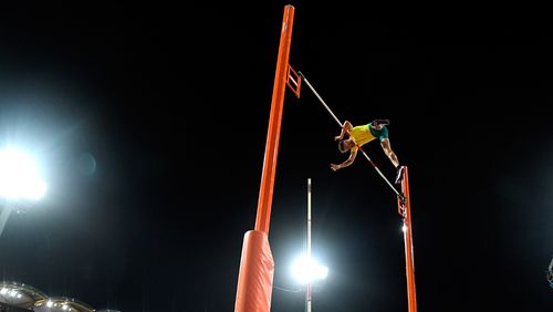 Kurtis Marschall has won the Commonwealth Games gold medal in the men's pole vault with a clutch final-attempt clearance at 5.70m. (AAP)