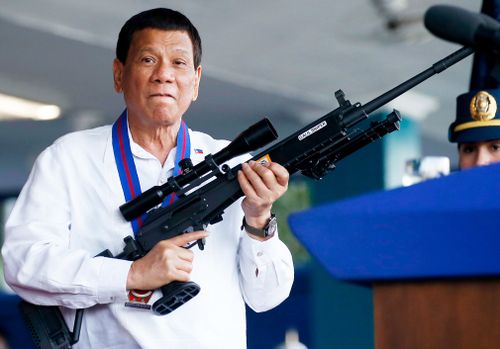 Opposition Senator Antonio Trillanes IV shot back Monday by describing President Rodrigo Duterte as "one evil man" and his remarks as "very much consistent with the deceitfulness, heartlessness and ruthlessness of his policies". Picture: AP