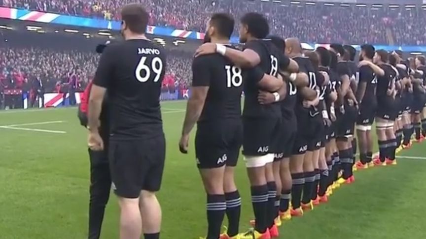 Notorious pitch invader joins All Blacks in anthem