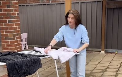 Anita Birges showing how to wash puffer jackets