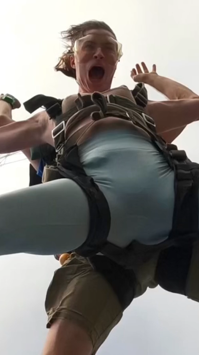 Woman mortified skydiving photos
