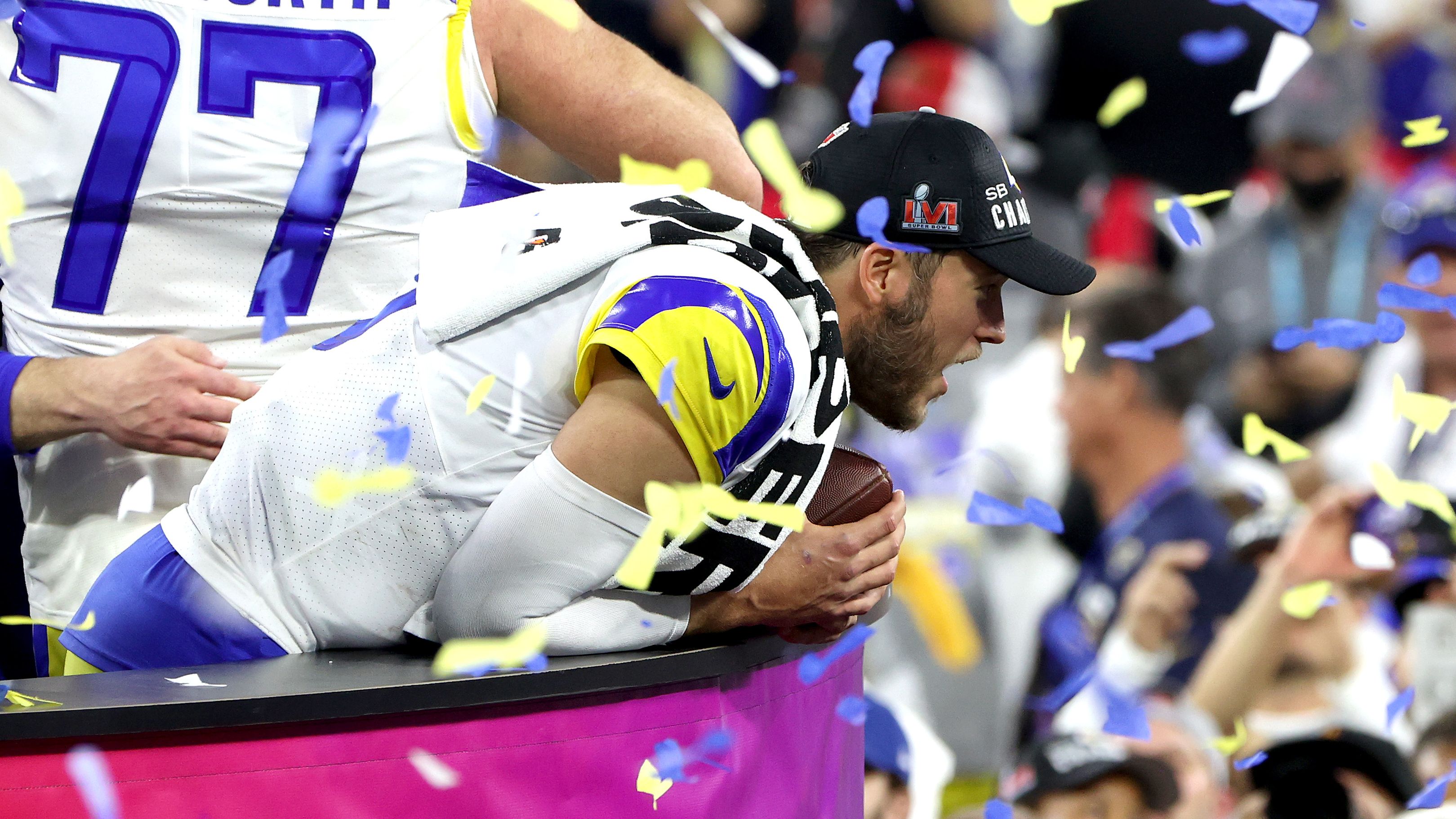 Rams photographer left with fractured spine after falling off stage during  Super Bowl celebration