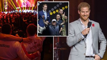 Invictus Games patron and founder Prince Harry Duke of Sussex delivers a closing speech.