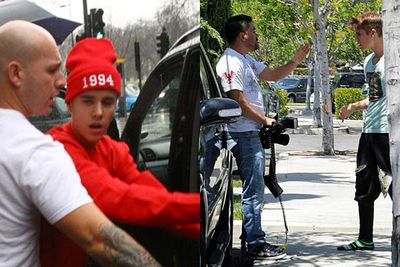August 2012/March 2013: These are starting to happening too frequently in Bieber's life. Last year Justin lashed out at a pap during a date with then-girlfriend Selena Gomez. But his most notable pap attack came in March 2013 during his headline-grabbing week in London. 'What  the f--- did you say? What d'you say? I'll f---ing beat the f--- out of you man!' Justin reportedly yelled at the paparazzo.