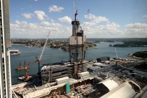 Construction continues on the Crown Casino building at Sydney's Barangaroo precinct.