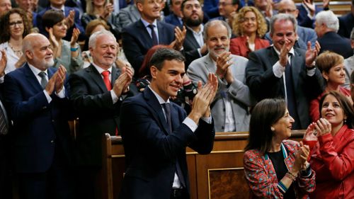 Mr Sanchez said he would address what he called the "social emergencies" of Spaniards after years of government austerity. Picture: AP