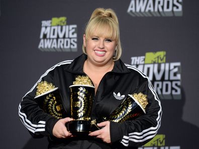 Rebel Wilsom poses in the press room during the 2013 MTV Movie Awards at Sony Pictures Studios on April 14, 2013 in Culver City, California.