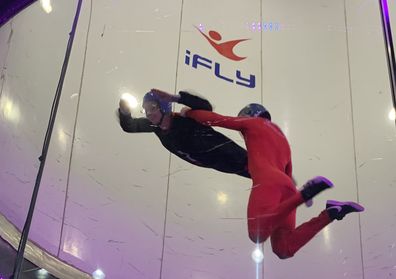 Erin Blight in the indoor skydiving experience at iFly Perth.