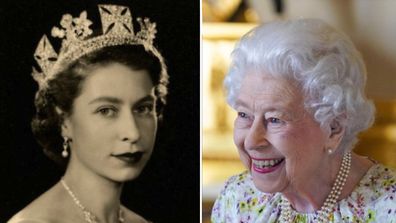 Queen Elizabeth II at her Coronation Day and the Monarch 70 years later.