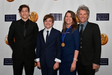 Jake Bongiovi, Romeo Bongiovi, Dorothea Hurley and Job Bon Jovi 