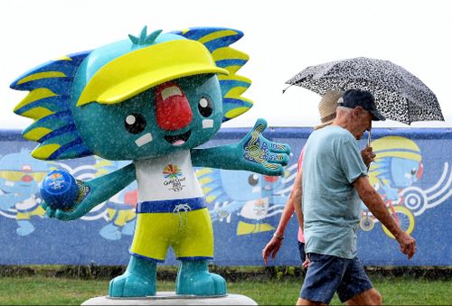 Borobi is unfazed by the miserable weather. (AAP)
