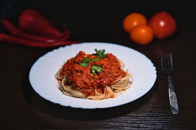 Pasta sauce with spaghetti