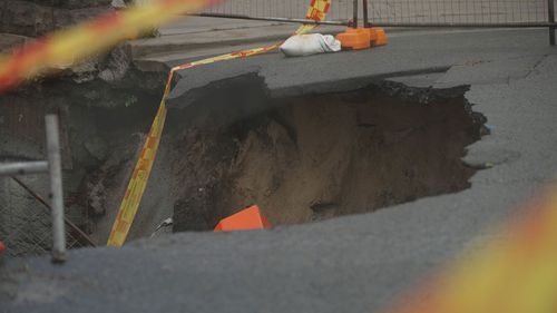 A sinkhole opened up in Dover Heights