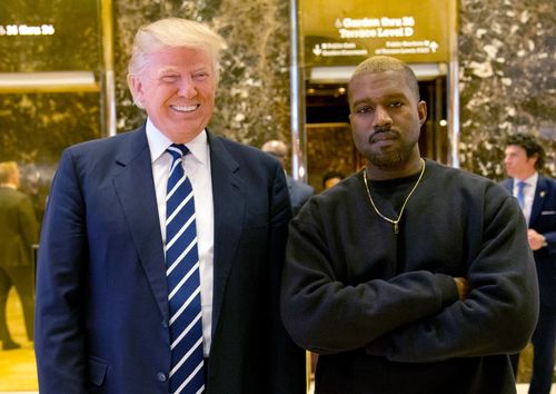Kanye West and Donald Trump during the 2016 presidential election camapign. (AAP)