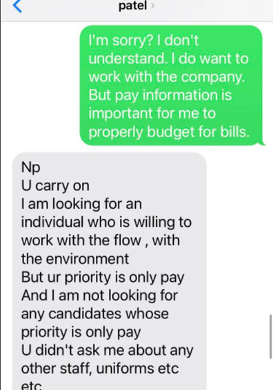 Employee asks about pay