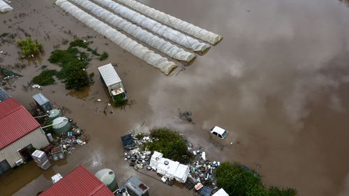 Flooding along the Nepean River near Greendale in Sydney's far west.