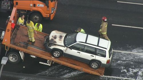 The car has since been towed away. (9NEWS)