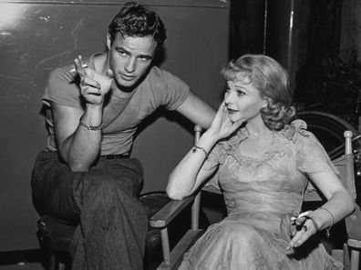 Marlon Brando and Vivien Leigh on the set of A Streetcar Named Desire