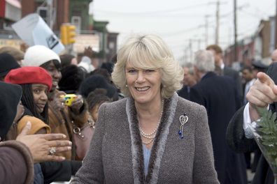 Camilla, Duchess of Cornwall is greeted by the public as she arrives to visit the Mural Arts Project at Heavenly Hall in Philadelphia on January 27, 2007. Pool/Anwar Hussein Collection