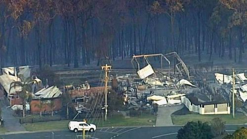 A home in Tathra gutted by March bushfires. 