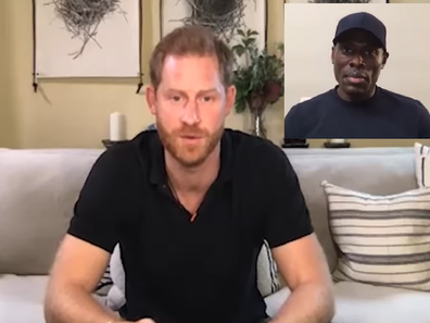 Patrick Hutchinson with Prince Harry racism Meghan protests