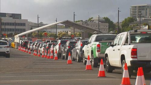 Lines for COVID-19 tests in Newcastle, NSW