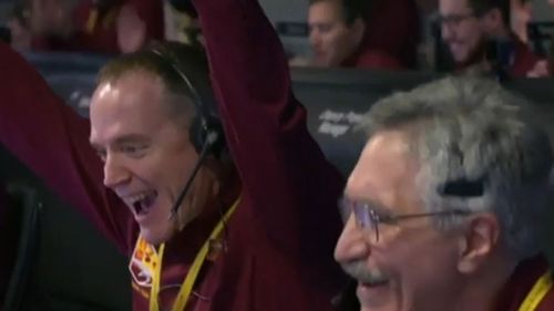Jubilant scenes at NASA mission control after the Mars landing.