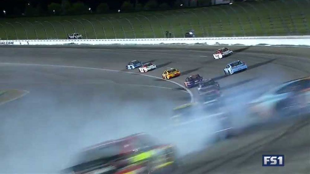 Nascar driver Aric Almirola trapped for 15 minutes with broken back after terrifying crash