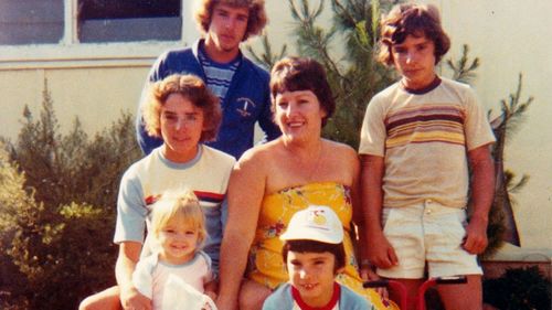 The Sessions family: Jennifer bottom left stands next to her brother Bernie (seated). (Jennifer Allen)