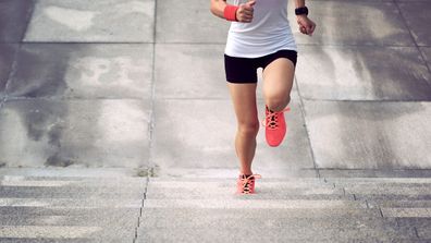 Running up stairs