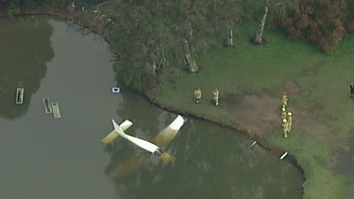 The plane crashed at Liverpool Golf Course just before 2pm. (9NEWS)