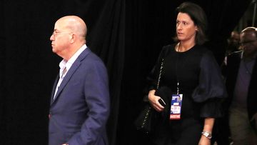 After an internal CNN investigation, it was found Jeff Zucker and Allison Gollust, pictured here at the 2020 Democratic Party Presidential Debate in Ohio, were in an inappropriate relationship.
