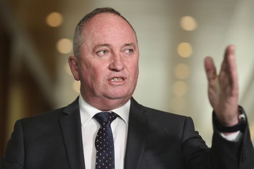 Acting Prime Minister Barnaby Joyce during a press conference at Parliament House in Canberra on  Monday 20 September 2021. 